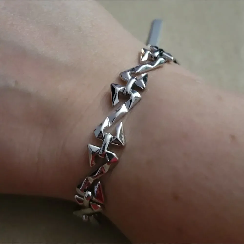 Men's stainless steel z-link thorn chain bracelet